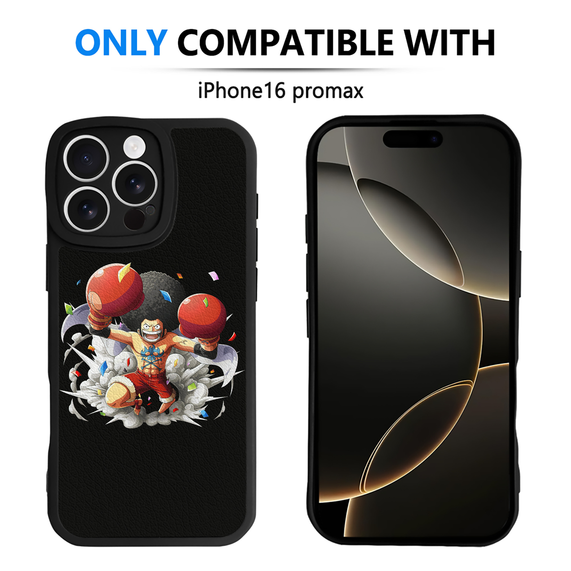 （画像用） ワンピース モンキー・D・ルフィ ONE PIECE Monkey D. Luffy 【iPhone 16シリーズ対応】シリコンスマホケース（レザー調） 材質：シリコン